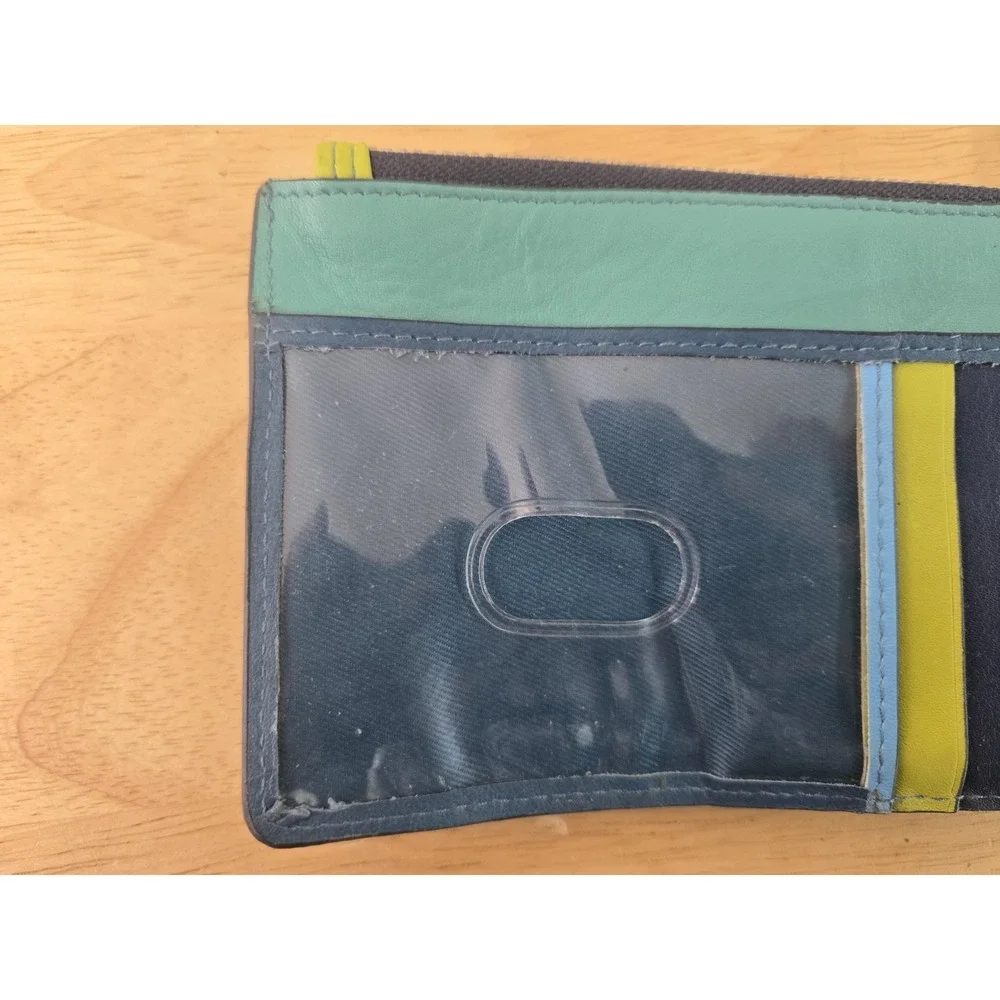 ILI New York‎ Genuine Leather Keychain Zip ID Card Case With RFID